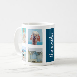 Custom 8 Photo Squares Collage Personalised Coffee Mug
