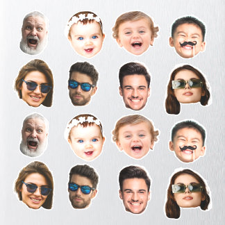 Custom 8 Photos Faces Waterproof Vinyl Stickers