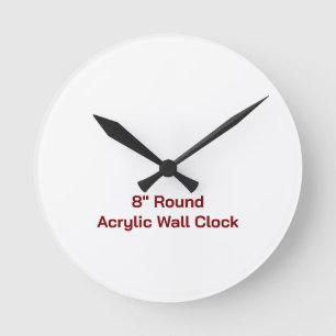 Custom 8" Round Acrylic Wall Clock