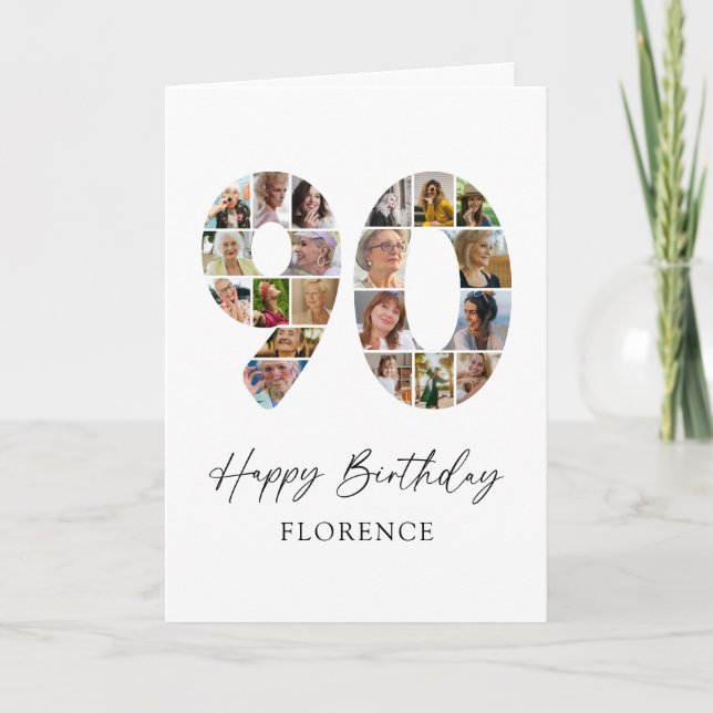 Custom 90th Birthday Photo Memory Card (Front)