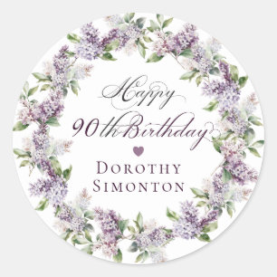 Custom 90th Birthday Purple Lilac Envelope Seal