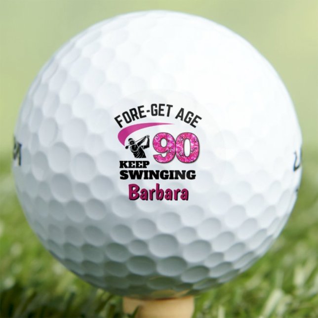 Custom 90th Golfer Gift for Mum – Keep Swinging Golf Balls (Creator Uploaded)