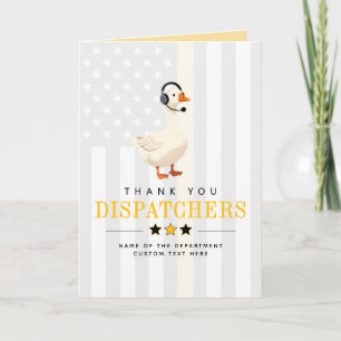 Custom 911 Dispatcher Goose With Headset Thank You Card