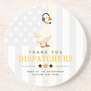 Custom 911 Dispatcher Goose With Headset Thank You Coaster