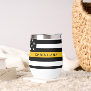 Custom 911 Dispatcher USA Flag Thin Gold Line