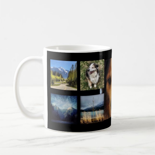 Custom 9 Instagram Photo Collage Coffee Mug (Left)