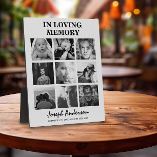 Custom 9 Photo Funeral In Loving Memory Memorial Plaque