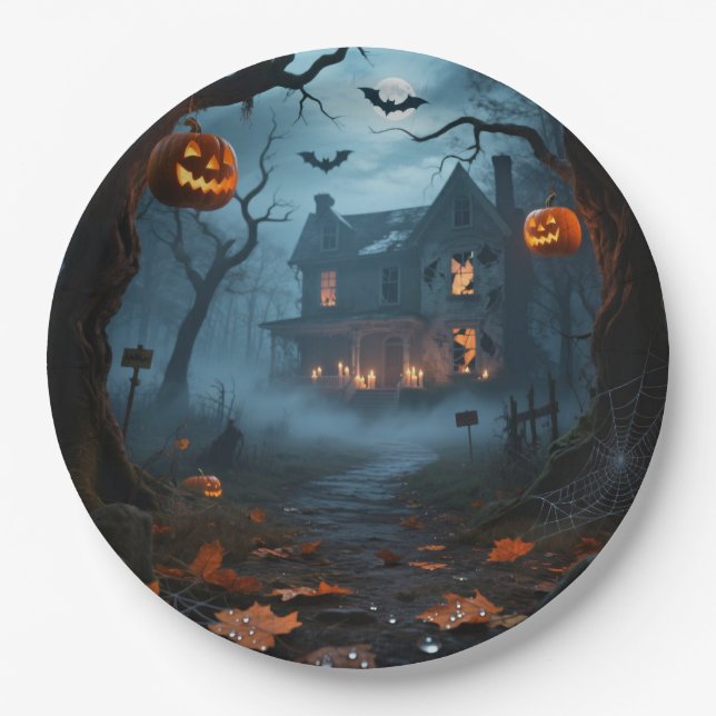Custom 9" Round Halloween Plates (Front)