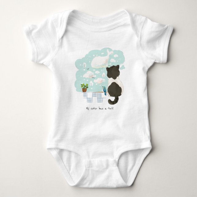 [Custom] A Cat's Day - My Sister/Brother has Tail Baby Bodysuit (Front)