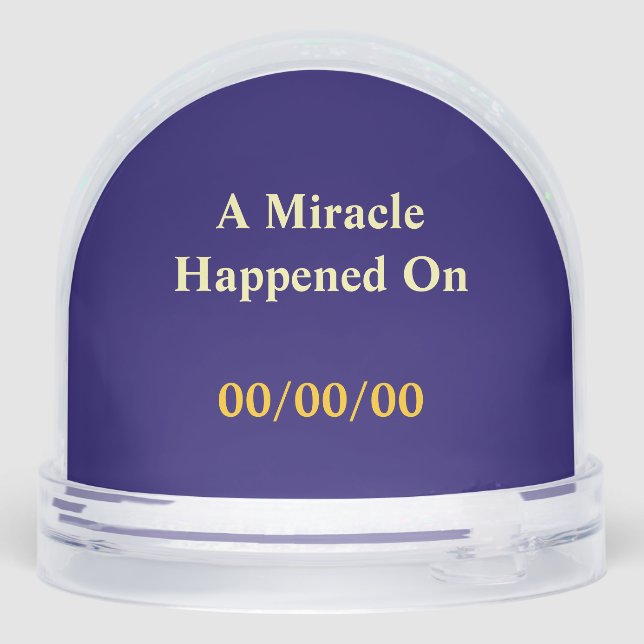 CUSTOM A Miracle Happened, 50 Year Sober AA Coin Snowglobe (Back)
