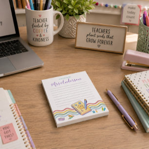 Custom A Note From Cute Crayon Teacher Notepad