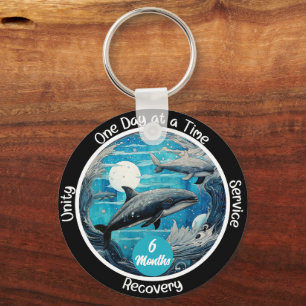 Custom AA NA Recovery Milestone Gift Key Ring