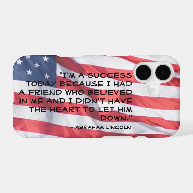 Custom Abraham Lincoln Quote Over Flag Background (Back (Horizontal))