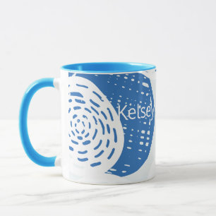 Custom Abstract Blue & White circle loops Mug