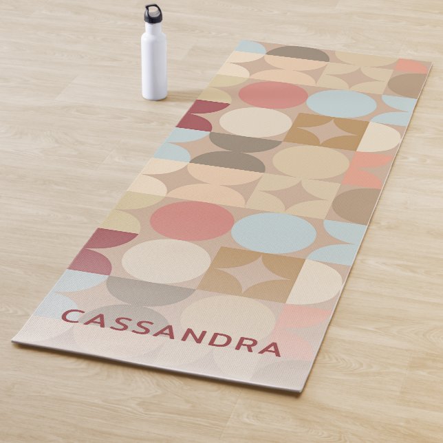 Custom Abstract Circles Mod Fusion Pop Art Pattern Yoga Mat (In Situ)