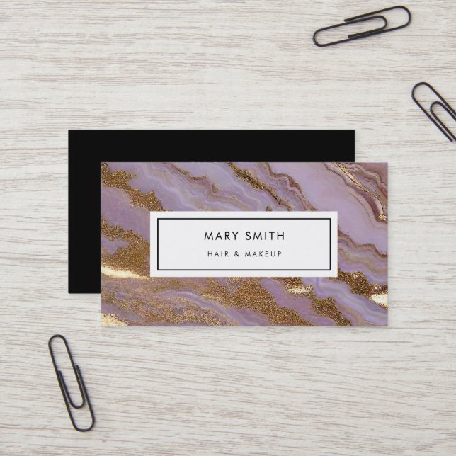 Custom Abstract  Elegant Faux Gold Business Card (Front/Back In Situ)
