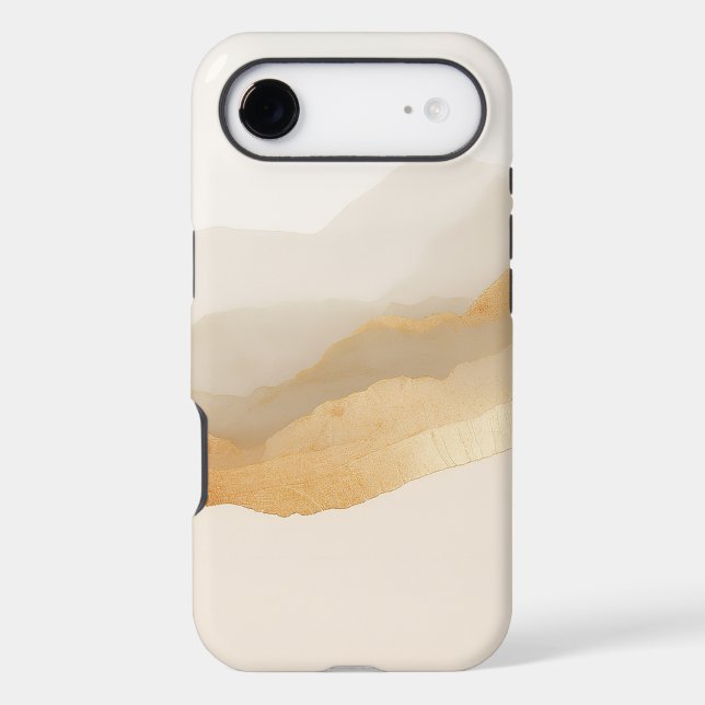 Custom Abstract Gold & Beige Gradient Phone Case (Back)