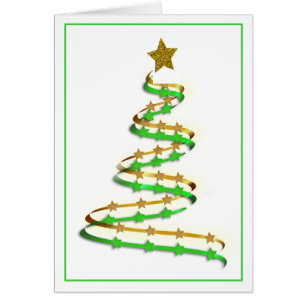 Custom Abstract Gold Green Ribbon Christmas Tree