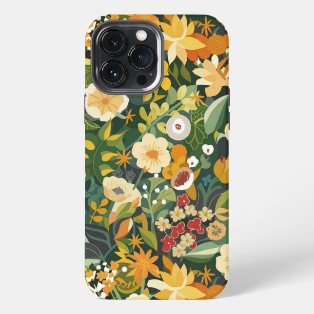 Custom Abstract Japanese Spring Flowers Pattern iPhone Case (Back)