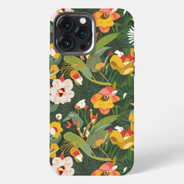 Custom Abstract Japanese Spring Flowers Pattern iPhone Case (Back)