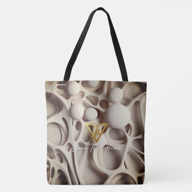 Custom : Abstract Latte Art Personalised Tote Bag (Front)