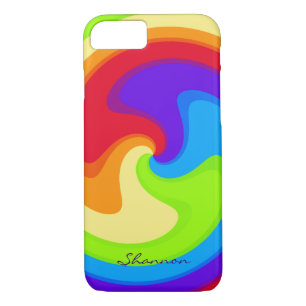 Custom Abstract Rainbow Swirl iPhone 7 case