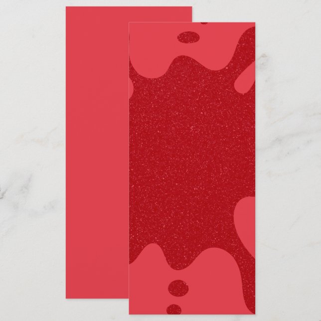 Custom Abstract Tomato Red Glitter Flat Card (Front/Back)