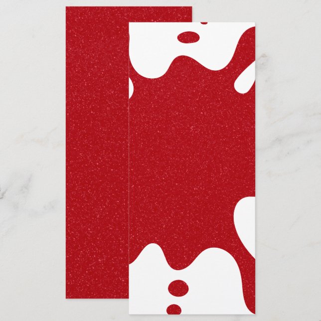 Custom Abstract Tomato Red & White Flat Card (Front/Back)