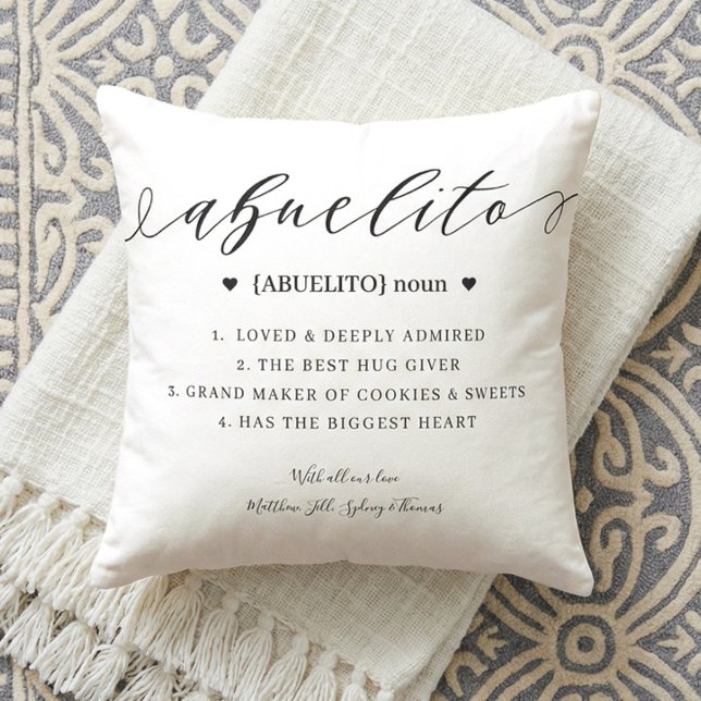 Custom Abuela Definition Mother's Day Keepsake Cushion (Custom Abuela Definition Mother's Day Keepsake Throw Pillow)