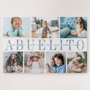 Custom Abuelito Grandchildren Photo Collage Jigsaw Puzzle
