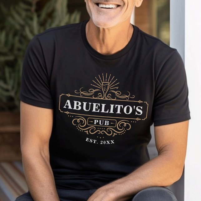 Custom Abuelito's Pub Home Bar Year Established T-Shirt (Creator Uploaded)