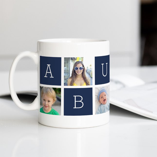 Custom Abuelo Grandfather Photo Collage Coffee Mug (Creator Uploaded)