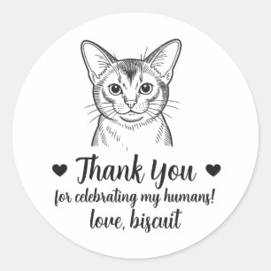 Custom Abyssinian Cat Wedding Favour Stickers
