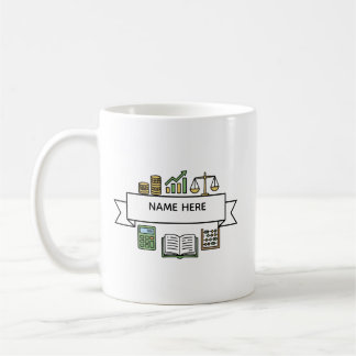 Custom Accountant Name Finance  Bookkeeping Icons  Coffee Mug