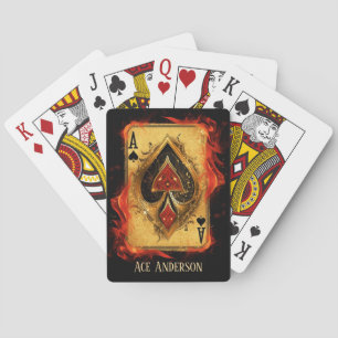 Custom Ace of Spades on Fire  Playing Cards