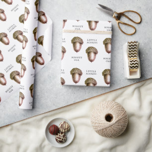 Custom Acorn Logo Woodland Business Wrapping Paper