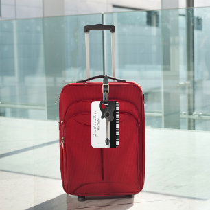 Custom Acoustic Guitar Piano Keys Music Teacher Luggage Tag