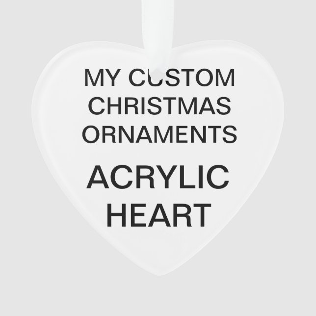 Custom Acrylic HEART Christmas Tree Ornament (Front)