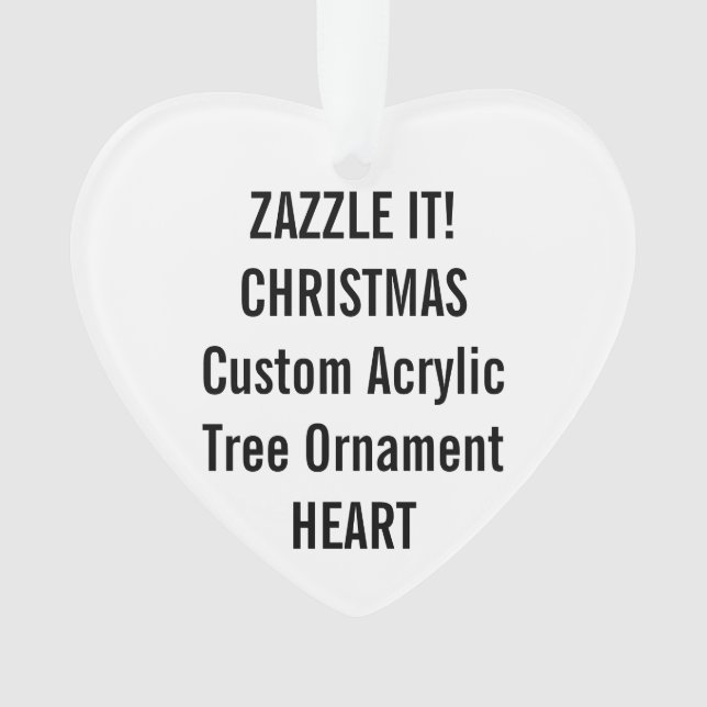 Custom Acrylic HEART Christmas Tree Ornament Blank (Front)