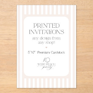 Custom Acrylic Invitations - Wilde Peach Party