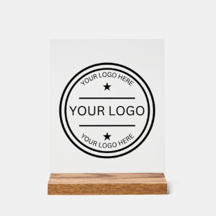 Custom Acrylic Mini Sign with Wooden Easel Table