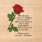 Custom Acrylic Sympathy Card with a Red Rose