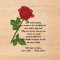 Custom Acrylic Sympathy Card with a Red Rose