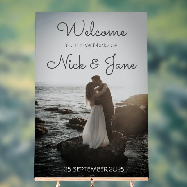 Custom Acrylic Wedding Welcome Sign for Couple (Neutral)