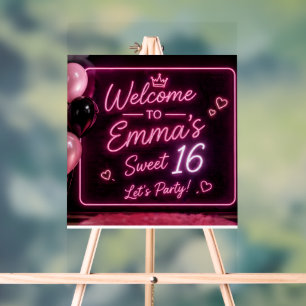 Custom Acrylic Welcome Sign with Neon Design
