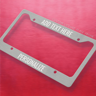 Custom Add 2 Lines Text & Change Background Color Licence Plate Frame