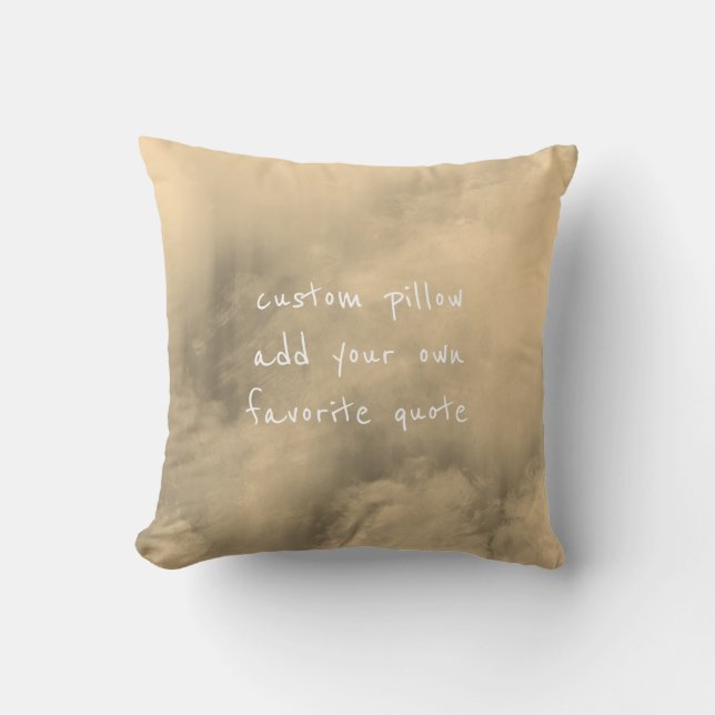custom add a quote accent pillow sepia and white (Front)