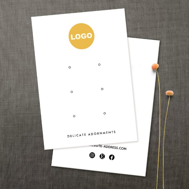 Custom Add Logo 6 Hole Stud Earring Display  Busin Business Card (Creator Uploaded)