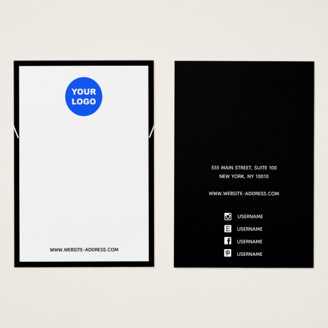 Custom Add Logo Black White Necklace Display (Front & Back)