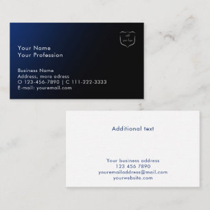 Custom Add Logo Blue Gradient Modern Professional Business Card